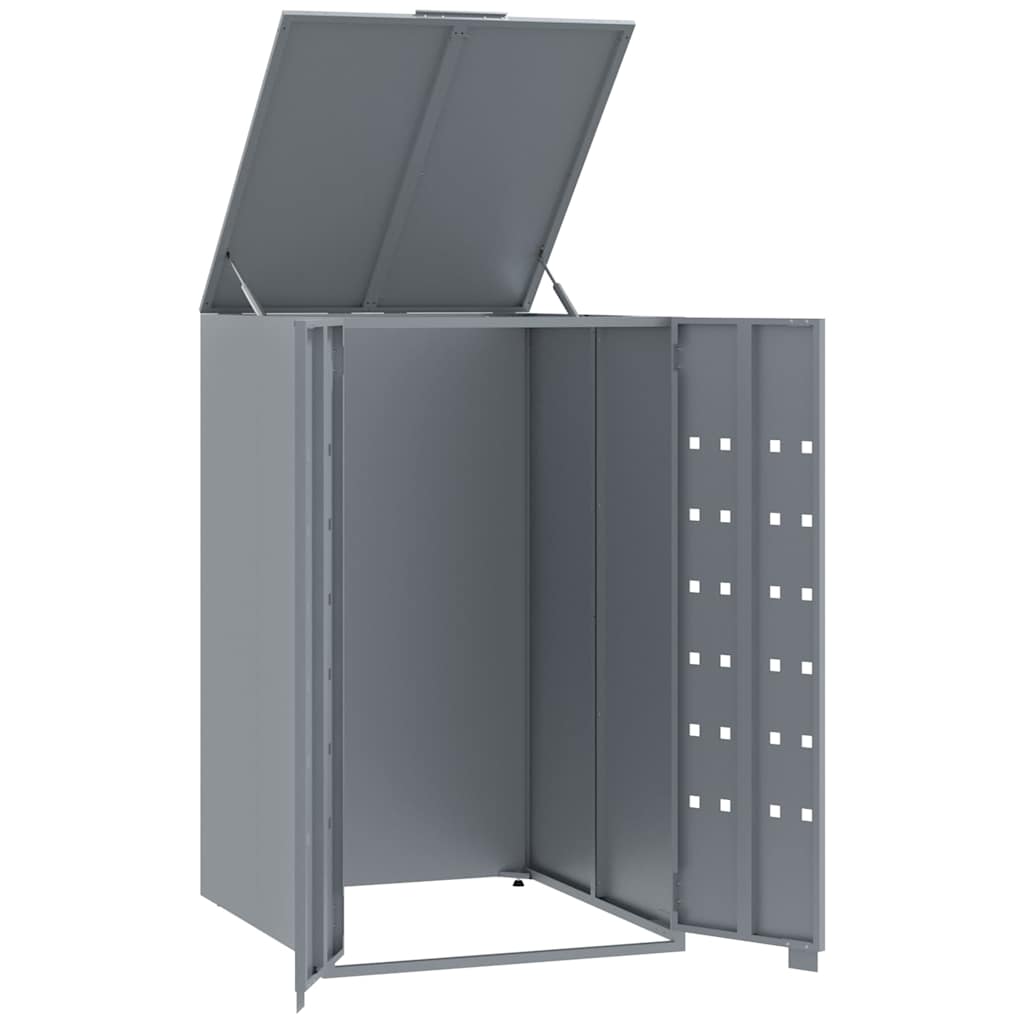 Copribidone con Ruote Bidone Singolo Grigio 69x79x117cm Acciaio