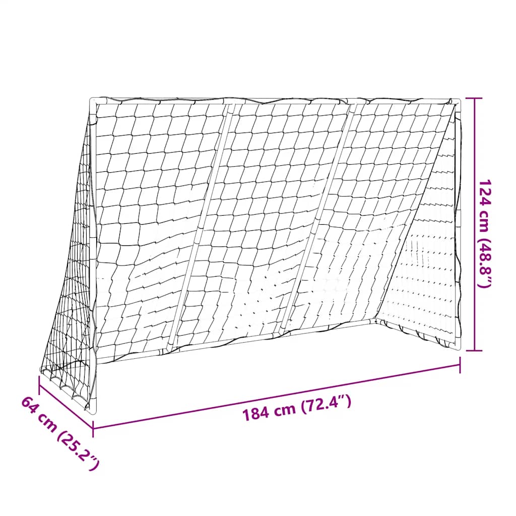 Porte Calcio Bambini con Palloni 2 in 1 Bianche 184x64x124 cm