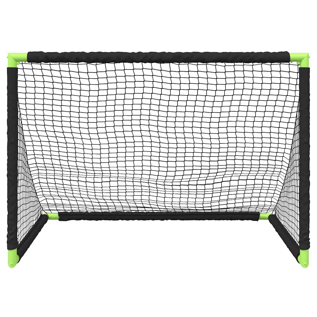 Porta da Calcio per Bambini Pieghevole Nera 90x64x64 cm