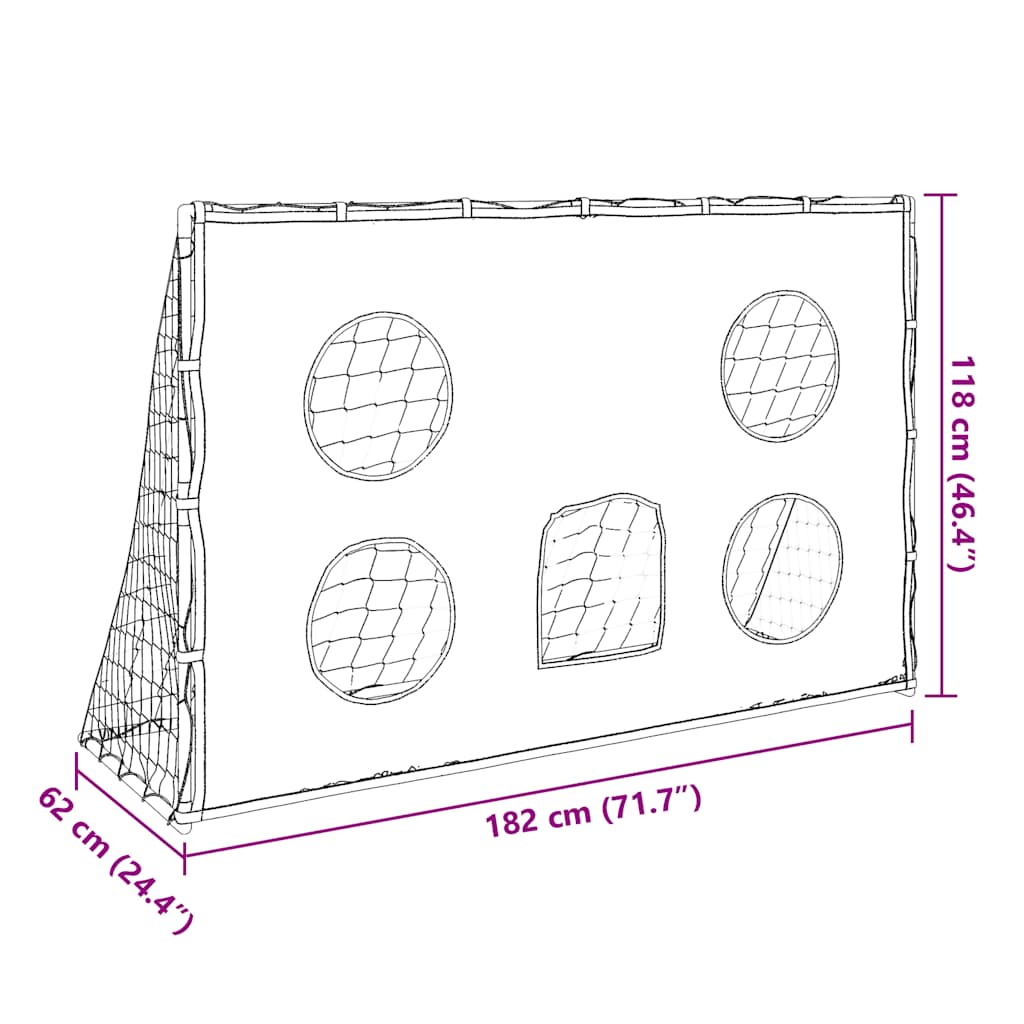 Porta Calcio Bambini Tappeto Bersagli e Pallone 182x62x118 cm