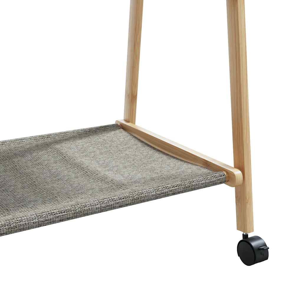 Appendiabiti con Ripiani e Ruote 106x34x106,5 cm in Bambù