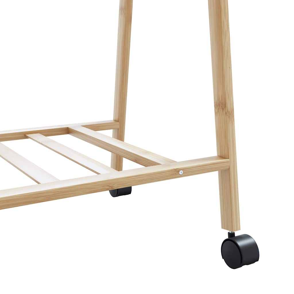Appendiabiti con Ripiani e Ruote 96x45,5x155,5 cm in Bambù
