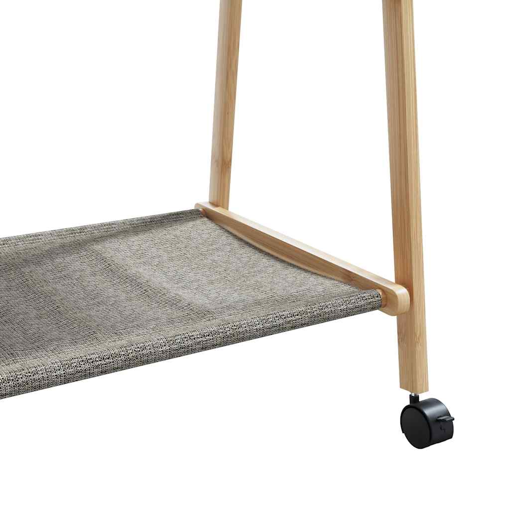 Appendiabiti con Ripiani e Ruote 96x45,5x155,5 cm in Bambù