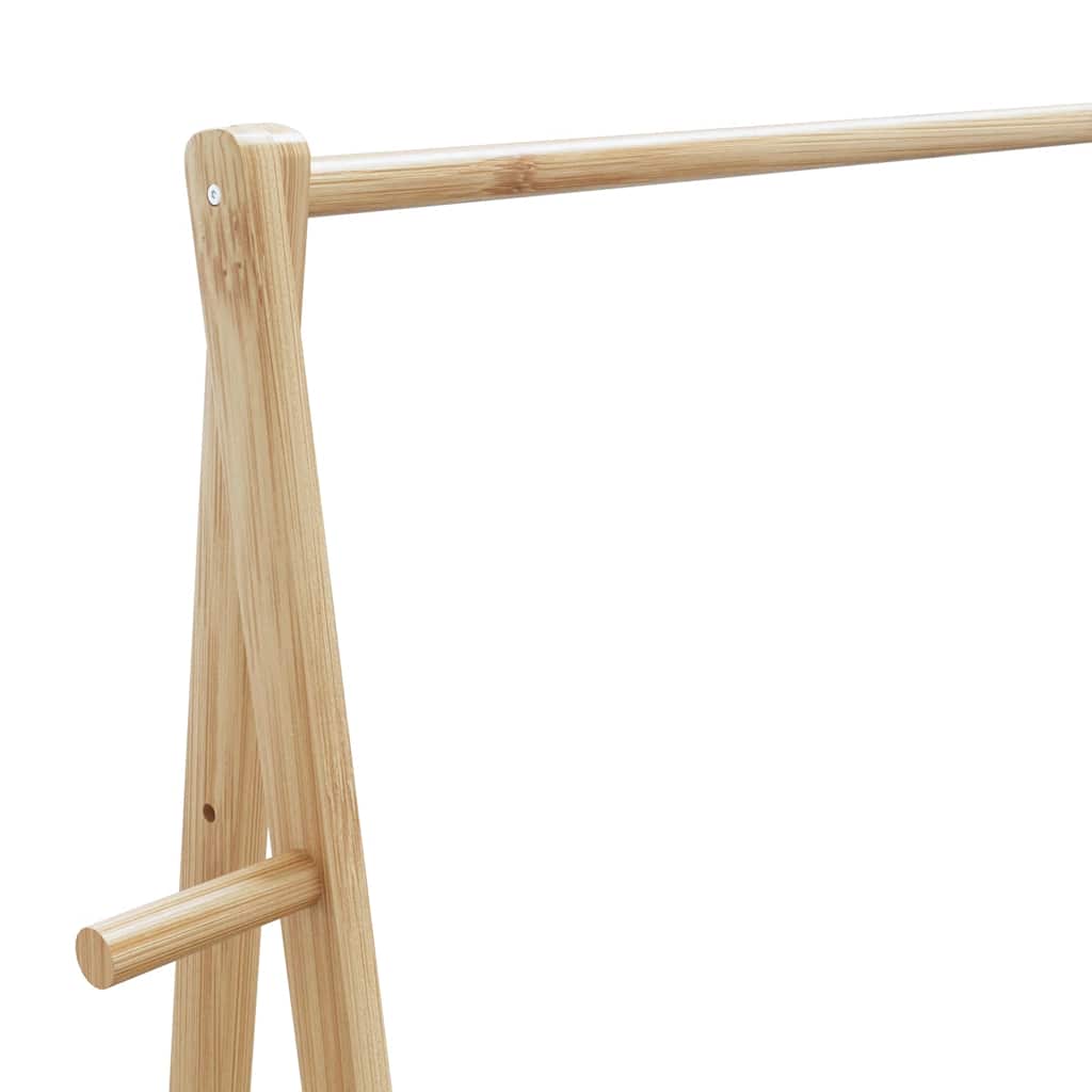 Appendiabiti con Ripiani e Ruote 132x45,5x155,5 cm in Bambù