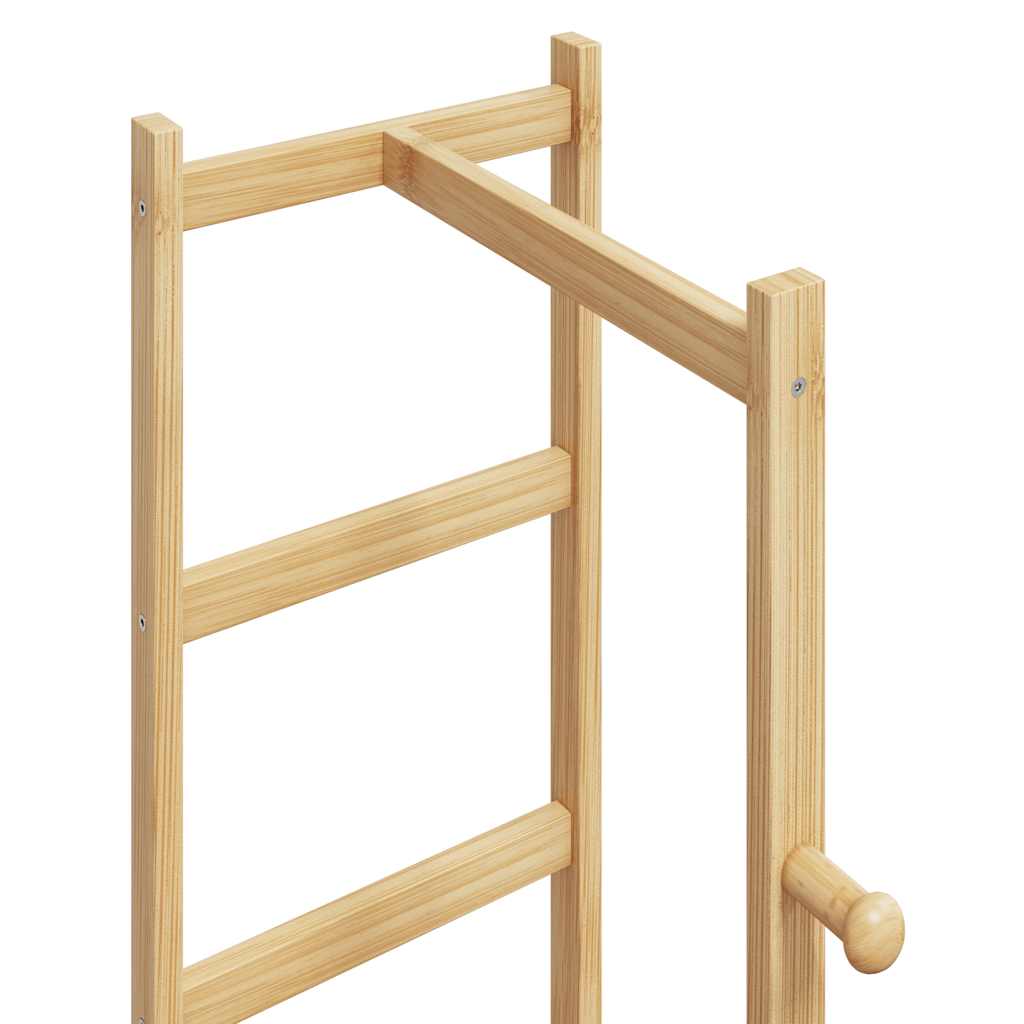 Appendiabiti con Ganci e Ripiani 38,5x30x156 cm in Bambù