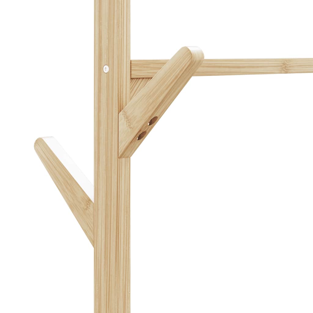 Appendiabiti con Ripiani e Ruote 100x38x175,5 cm in Bambù