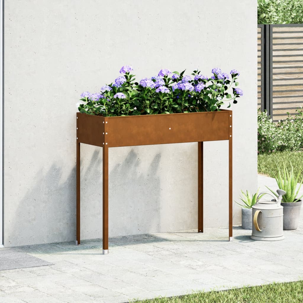 Fioriera da Giardino 100,5x40,5x90 cm in Acciaio Corten