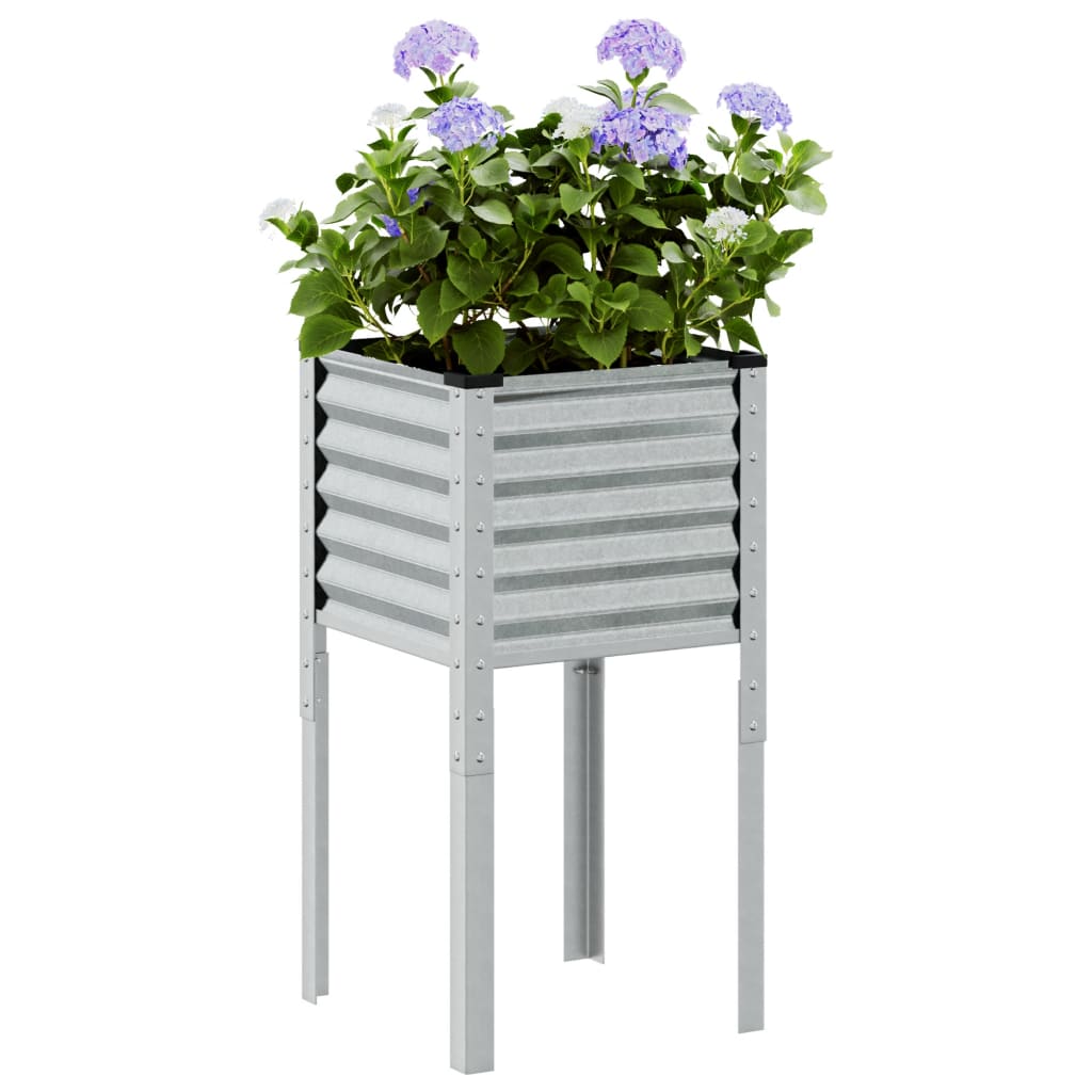 Fioriera da giardino 45x45x88 cm in acciaio zincato