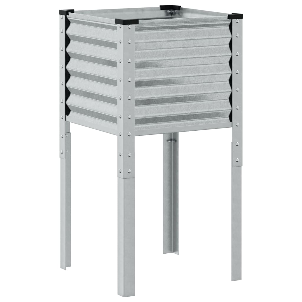 Fioriera da giardino 45x45x88 cm in acciaio zincato