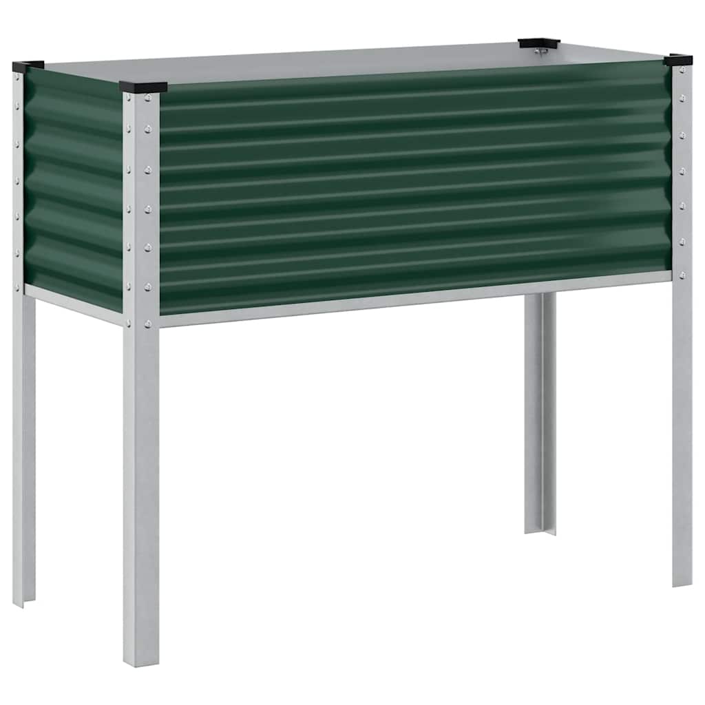 Fioriera da giardino verde 100x45x90 cm in acciaio