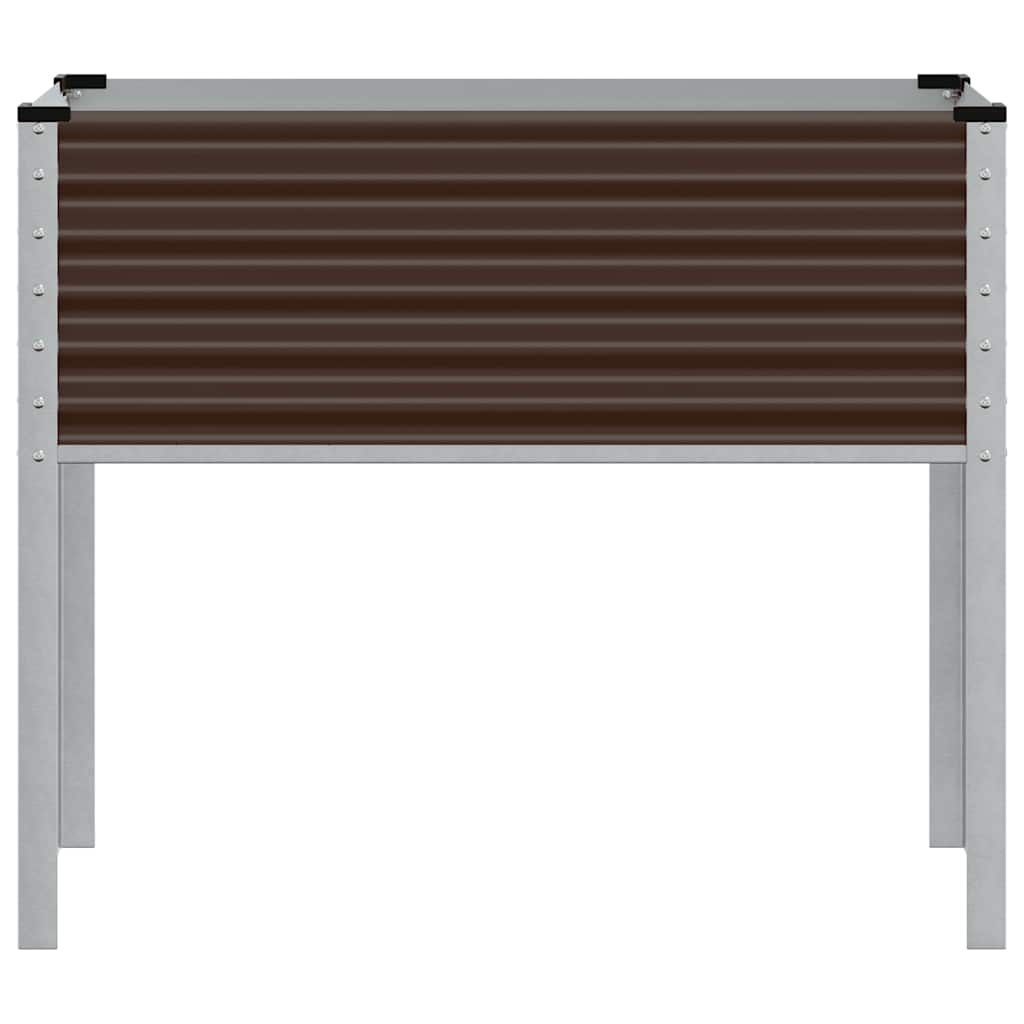 Fioriera da giardino marrone 100x45x90 cm in acciaio