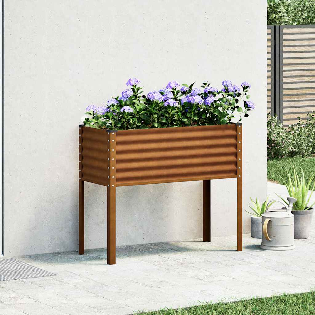 Fioriera da giardino 100x45x90 cm in acciaio corten