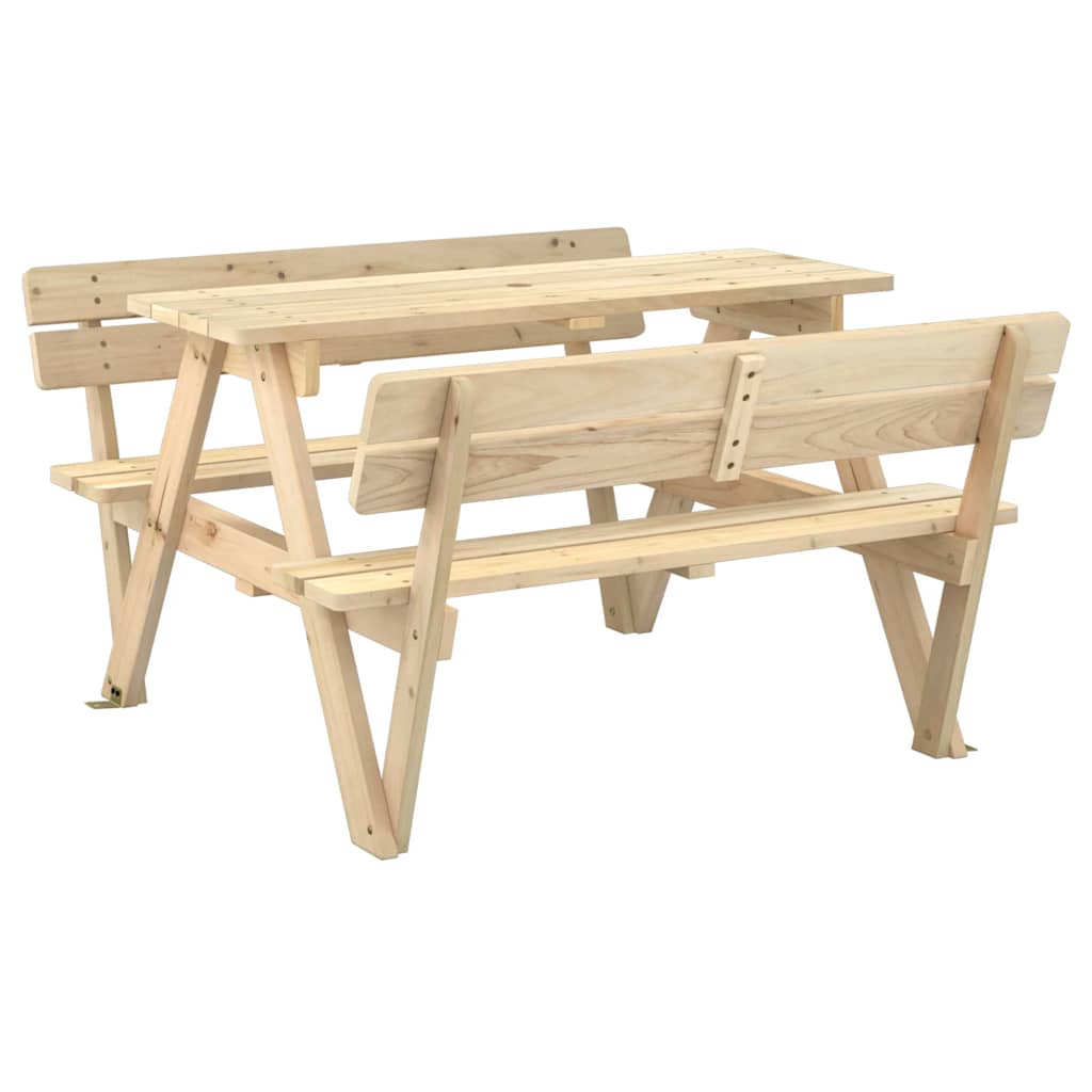 Tavolo da Picnic per 4 Bambini con Foro Ombrellone Legno Abete