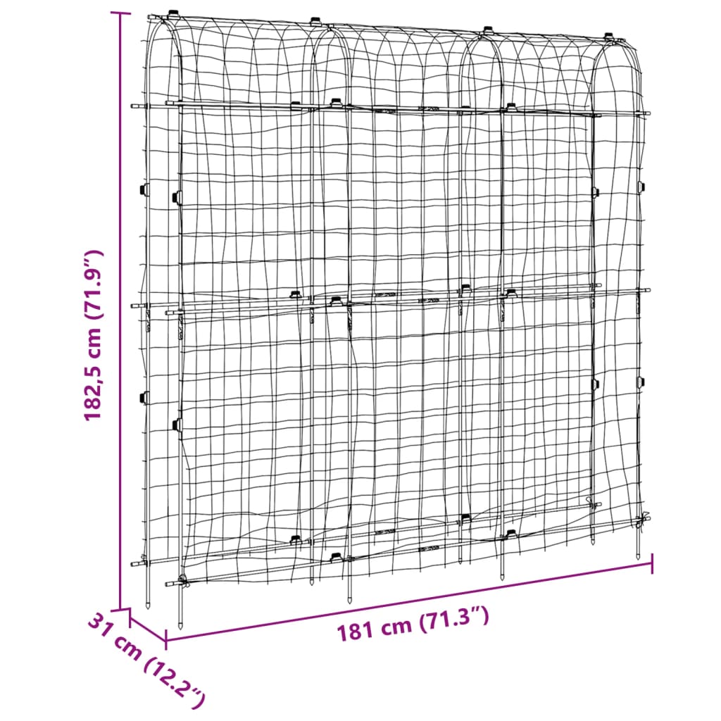 Traliccio Giardino per Rampicanti Telaio U 181x31x182,5 Acciaio