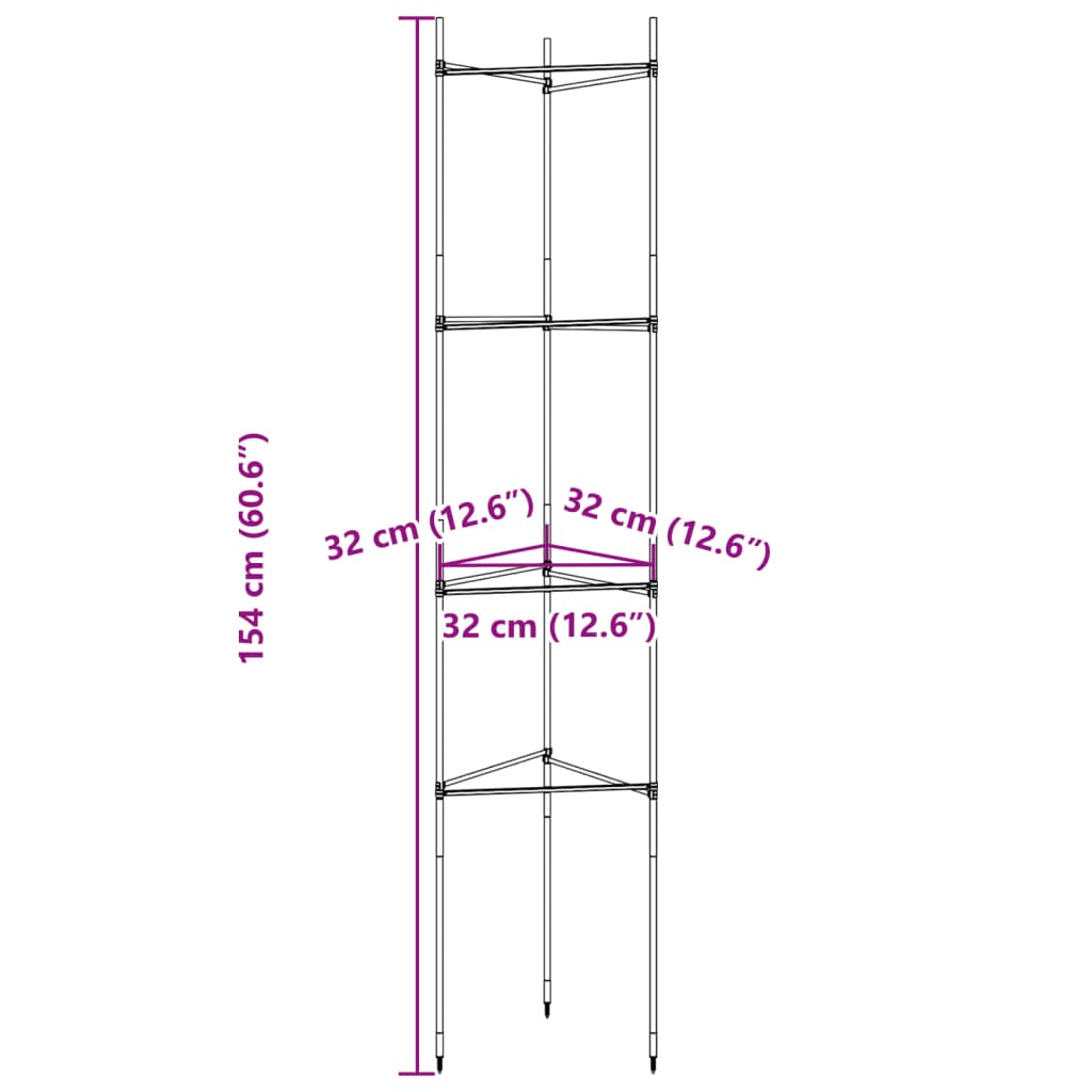 Sostegno per Pomodori 2pz 154 cm in Acciaio e PP
