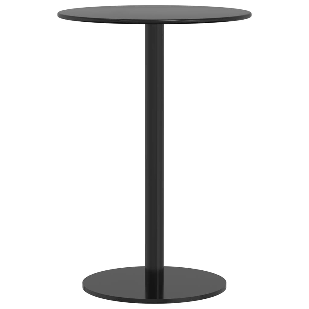 Tavolo da Giardino Rotondo Nero Ø50x72 cm in Acciaio