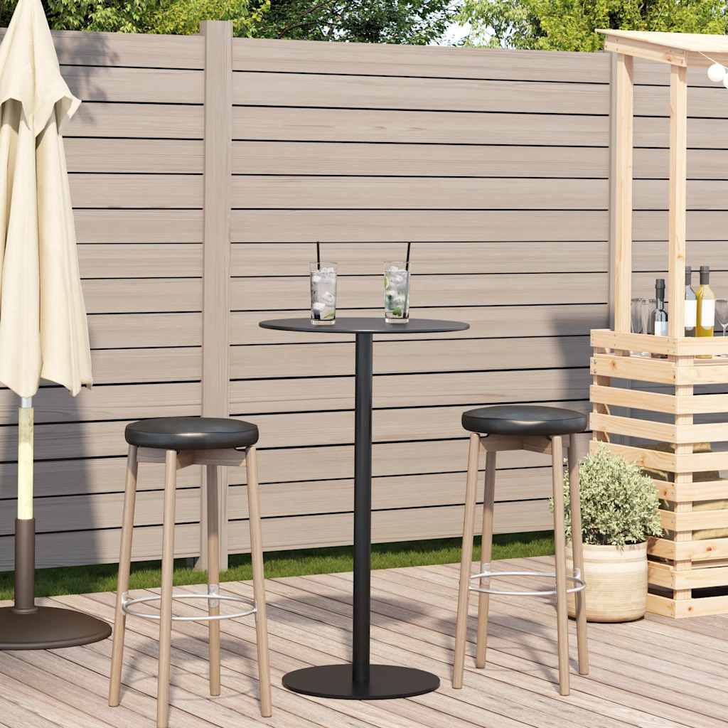 Tavolo da Giardino Rotondo Nero Ø60x105 cm in Acciaio
