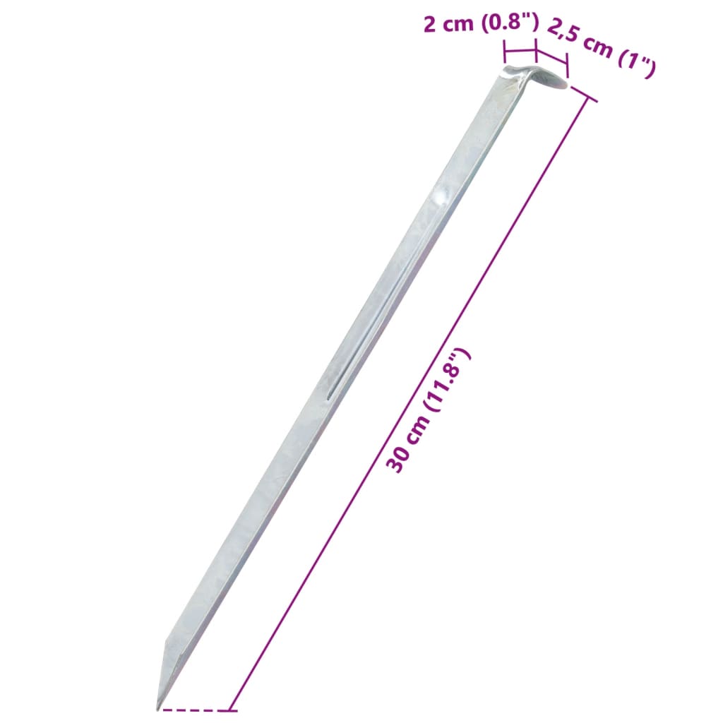 Picchetti per Tenda 24 pz 30 cm Ø20 mm in Acciaio Zincato