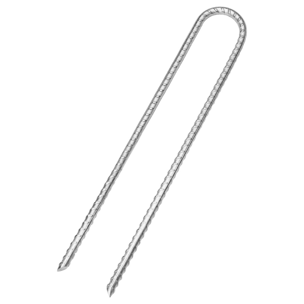 Picchetti per Tenda 6pz a Forma di U 30cm Ø8,5 mm Acciaio Zincato