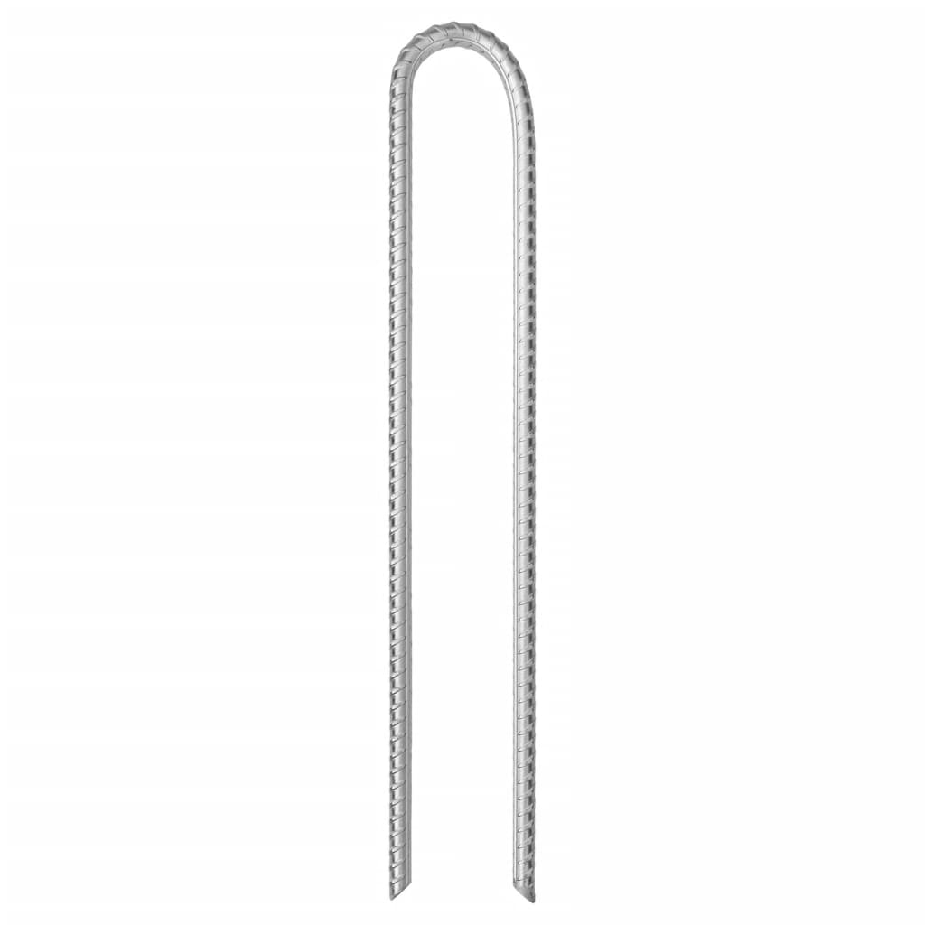 Picchetti Tenda 12 pz a Forma di U 37 cm Ø11,3 mm Acciaio Zincato