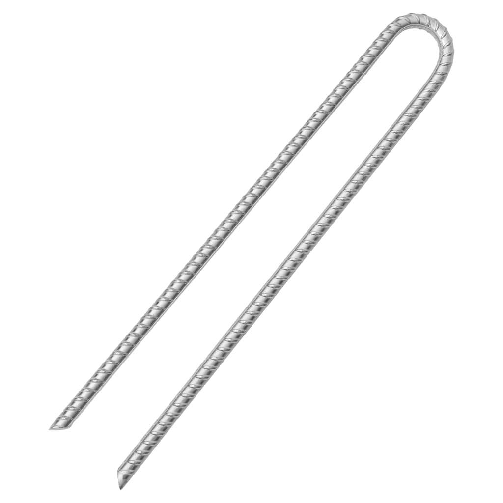 Picchetti Tenda 6pz a Forma di U 41,5 cm Ø13 mm Acciaio Zincato