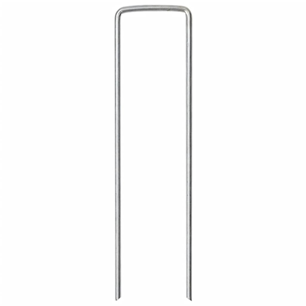 Picchetti da Terra a Forma di U 50 pz 15x3,5 cm Acciaio Zincato