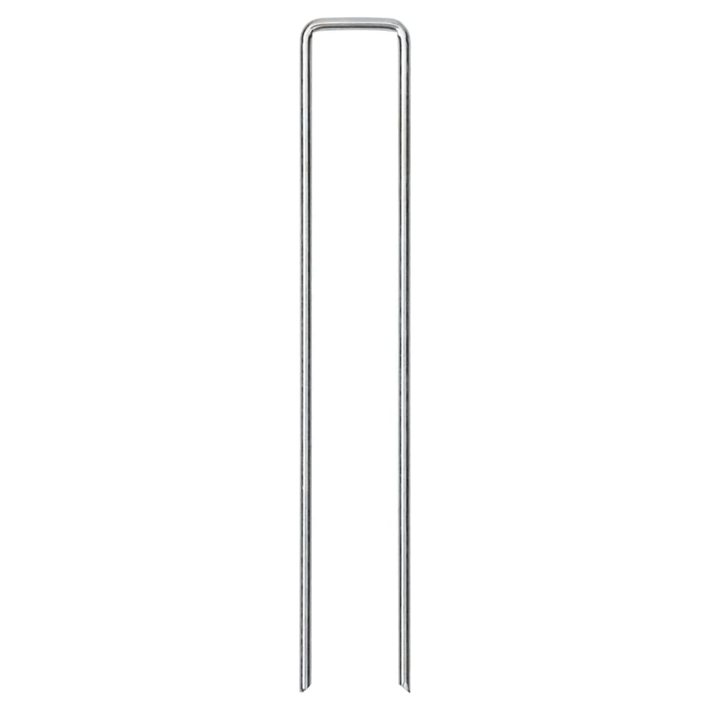 Picchetti da Terra a Forma di U 25pz 20x4 cm in Acciaio Zincato