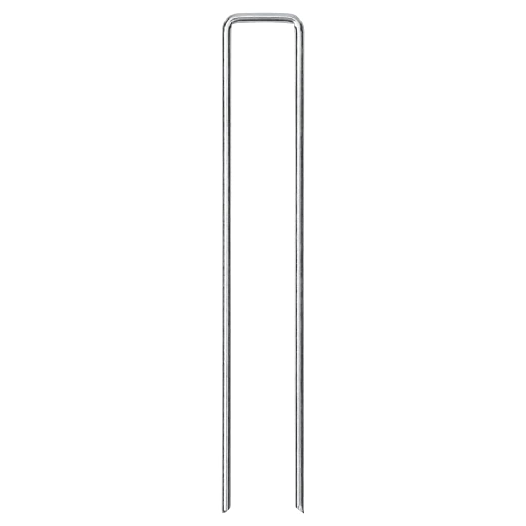 Picchetti da Terra a Forma di U 50pz 20x4 cm in Acciaio Zincato