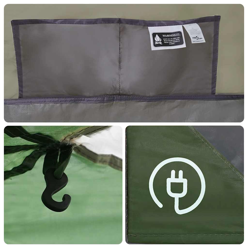 Tenda da Campeggio a Cupola per 6 Persone Verde Impermeabile