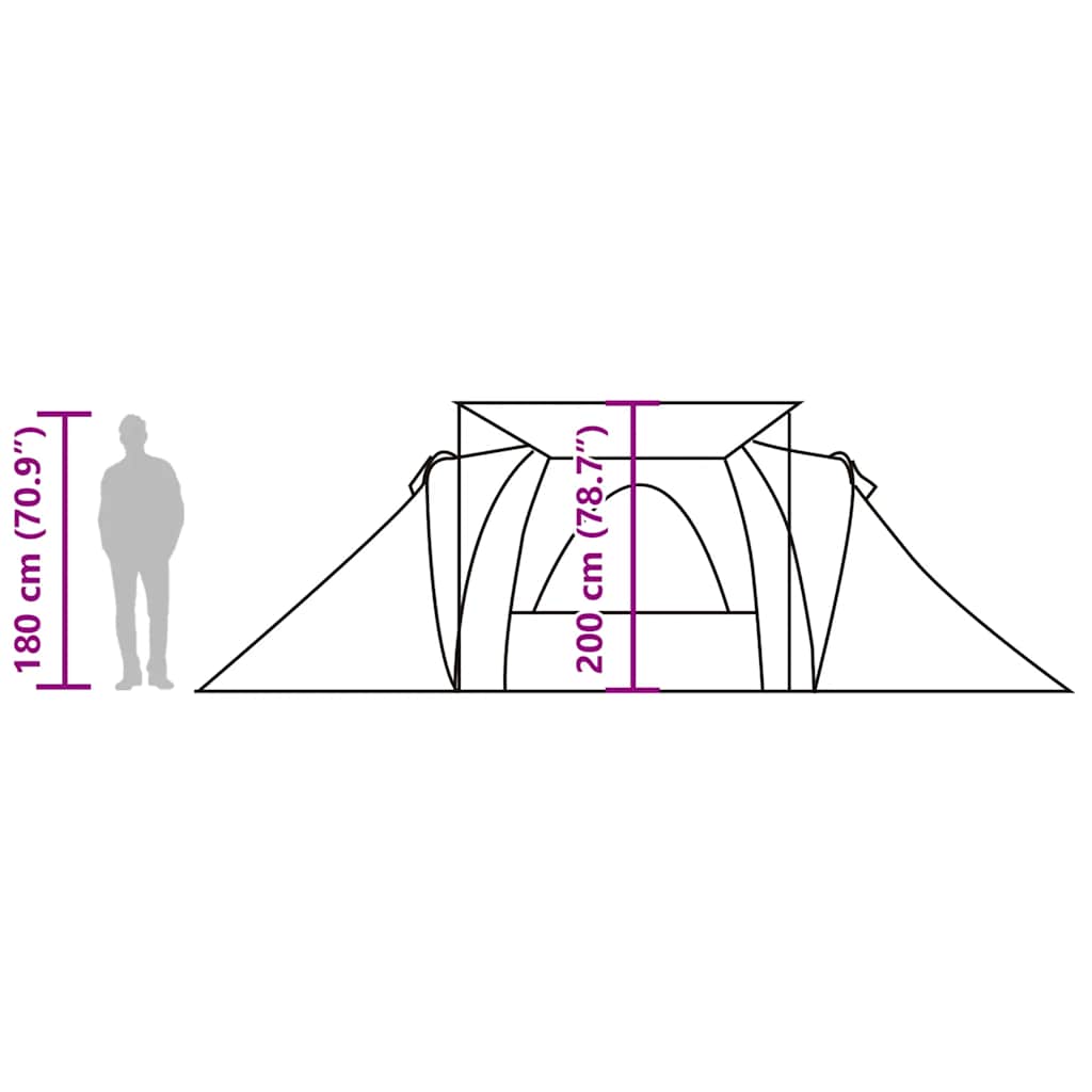 Tenda da Campeggio a Cupola per 4 Persone Blu Impermeabile