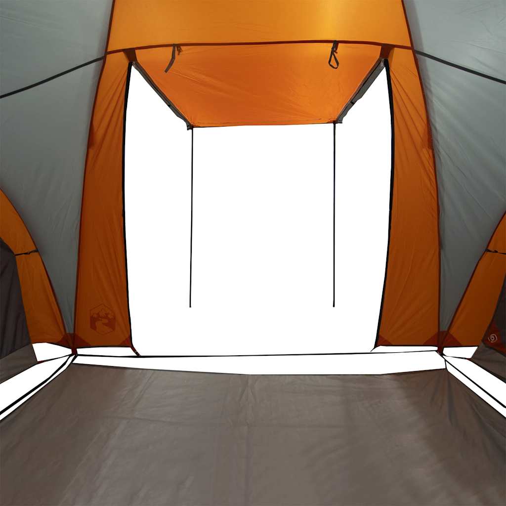 Tenda da Campeggio a Cupola 6 Persone Grigio e Arancione