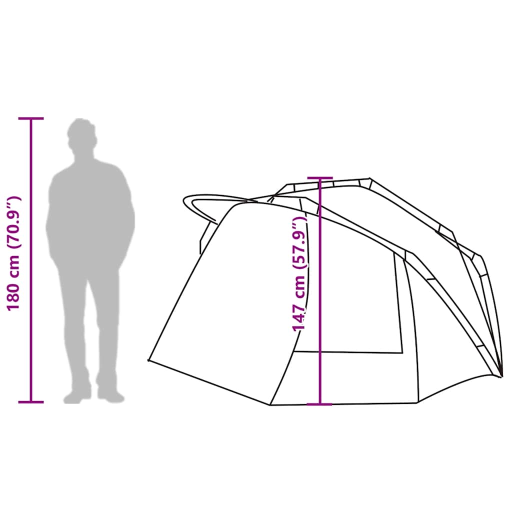 Tenda da Pesca per 5 Persone Grigia Impermeabile