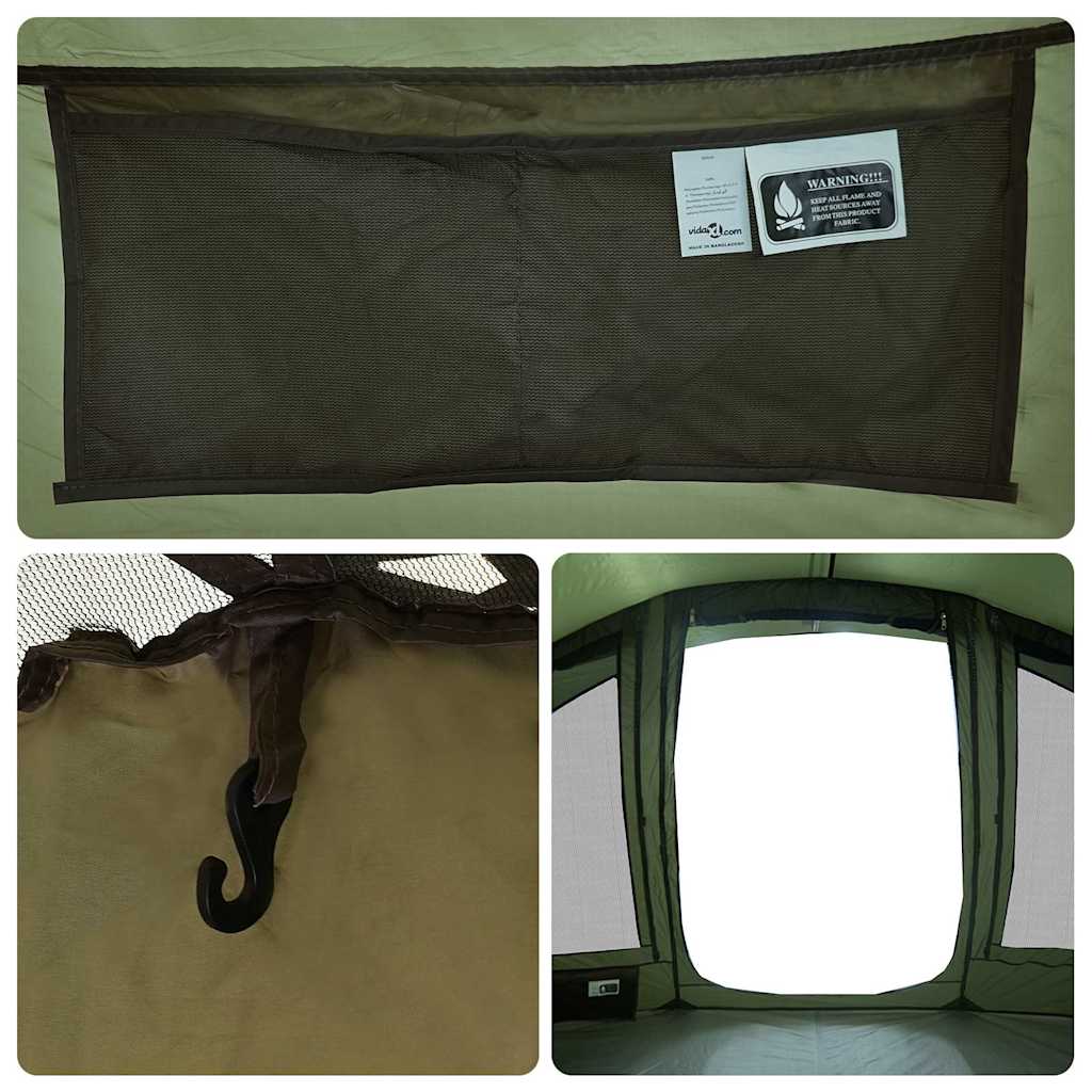 Tenda da Pesca per 5 Persone Verde Oliva Impermeabile