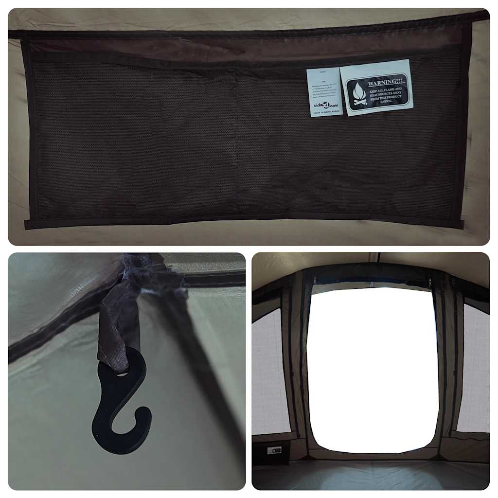 Tenda da Pesca per 5 Persone Marrone Impermeabile