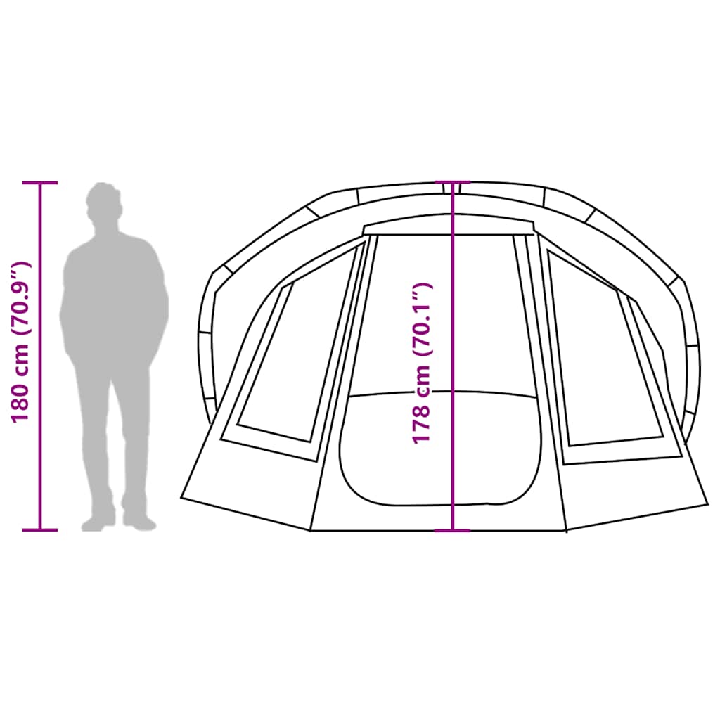 Tenda da Pesca per 5 Persone Marrone Impermeabile