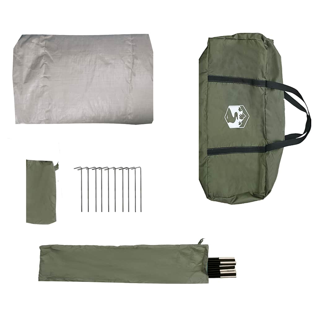 Tenda da Pesca per 4 Persone Verde Oliva Impermeabile