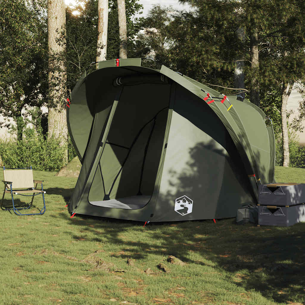 Tenda da Pesca per 4 Persone Verde Oliva Impermeabile