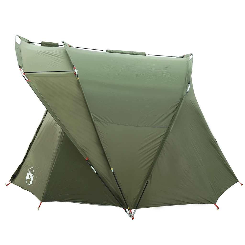 Tenda da Pesca per 4 Persone Verde Oliva Impermeabile
