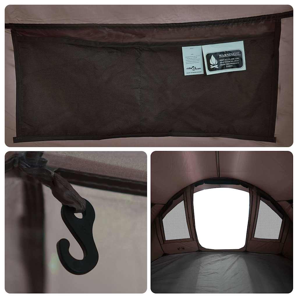 Tenda da Pesca per 2 Persone Marrone Impermeabile