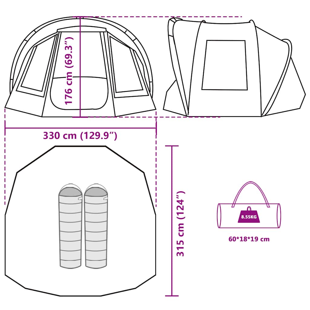Tenda da Pesca per 2 Persone Mimetica Impermeabile