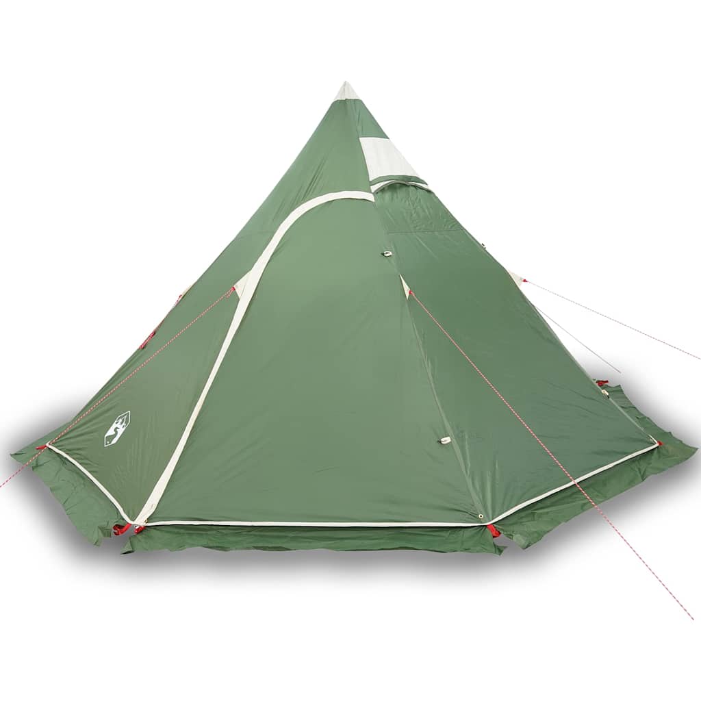 Tenda da Campeggio Tipi per 5 Persone Verde Impermeabile