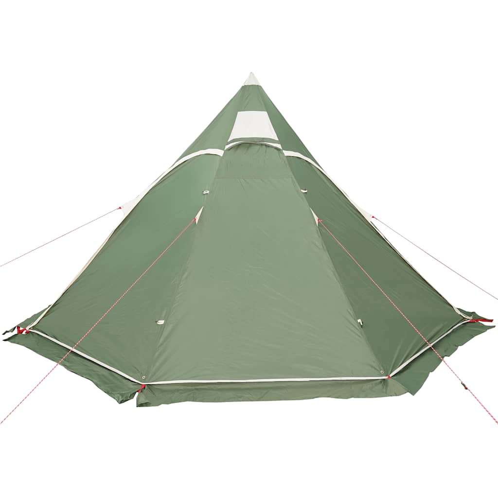 Tenda da Campeggio Tipi per 5 Persone Verde Impermeabile