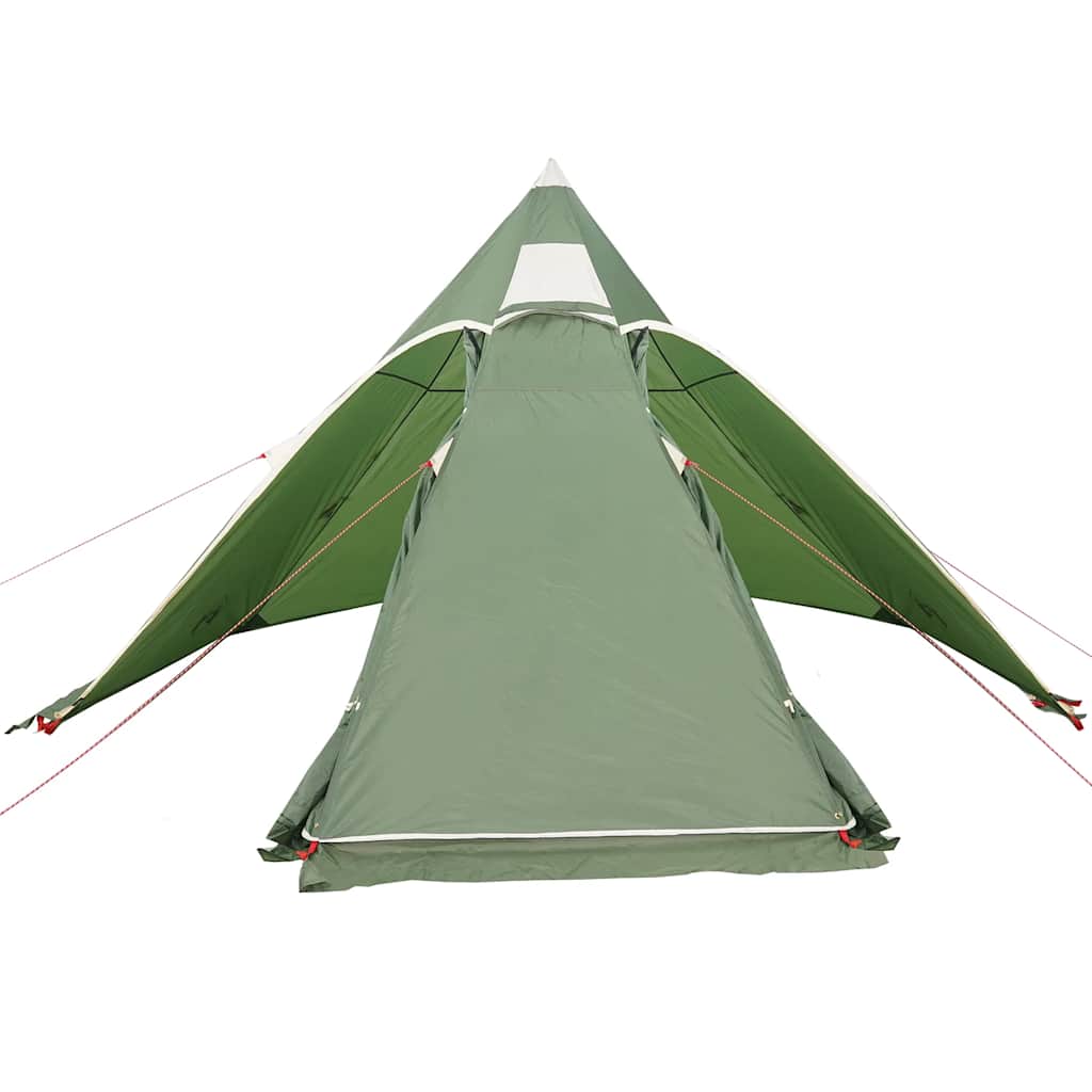 Tenda da Campeggio Tipi per 5 Persone Verde Impermeabile