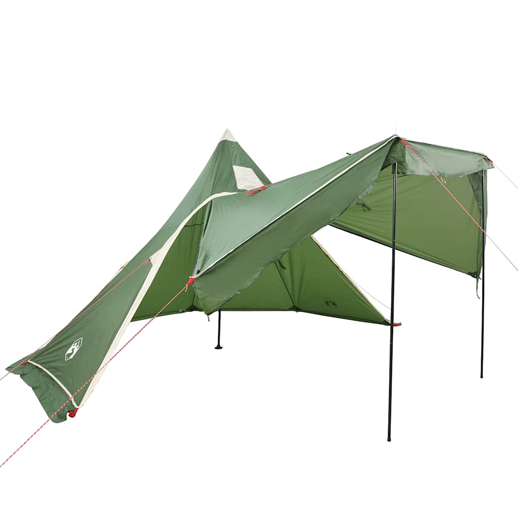 Tenda da Campeggio Tipi per 5 Persone Verde Impermeabile