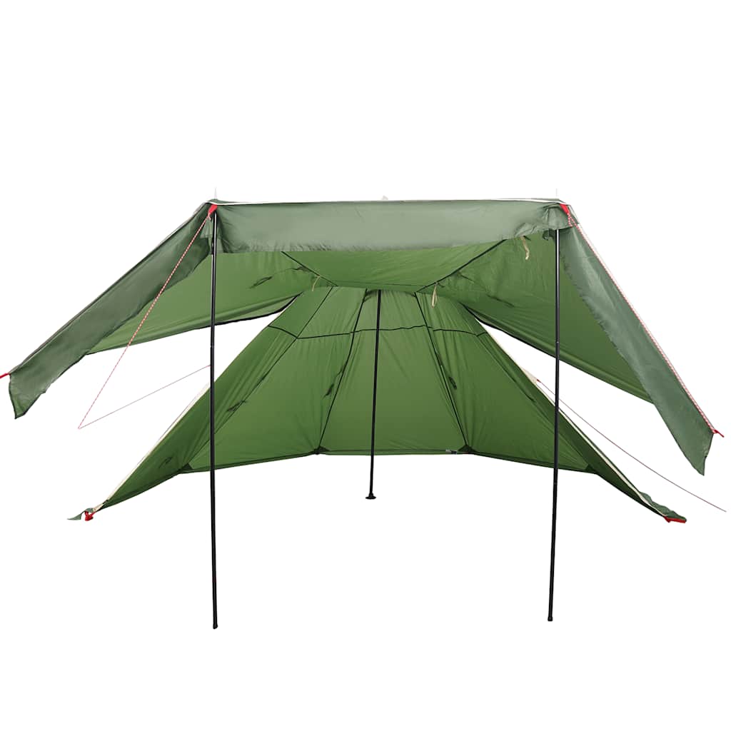 Tenda da Campeggio Tipi per 5 Persone Verde Impermeabile