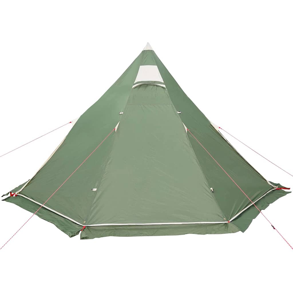 Tenda da Campeggio Tipi per 5 Persone Verde Impermeabile