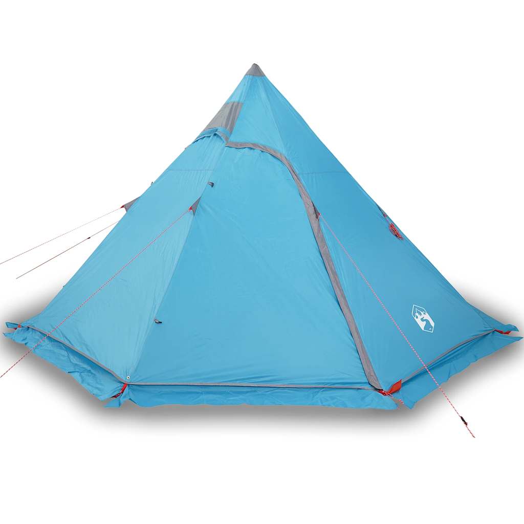 Tenda da Campeggio Tipi per 5 Persone Blu Impermeabile