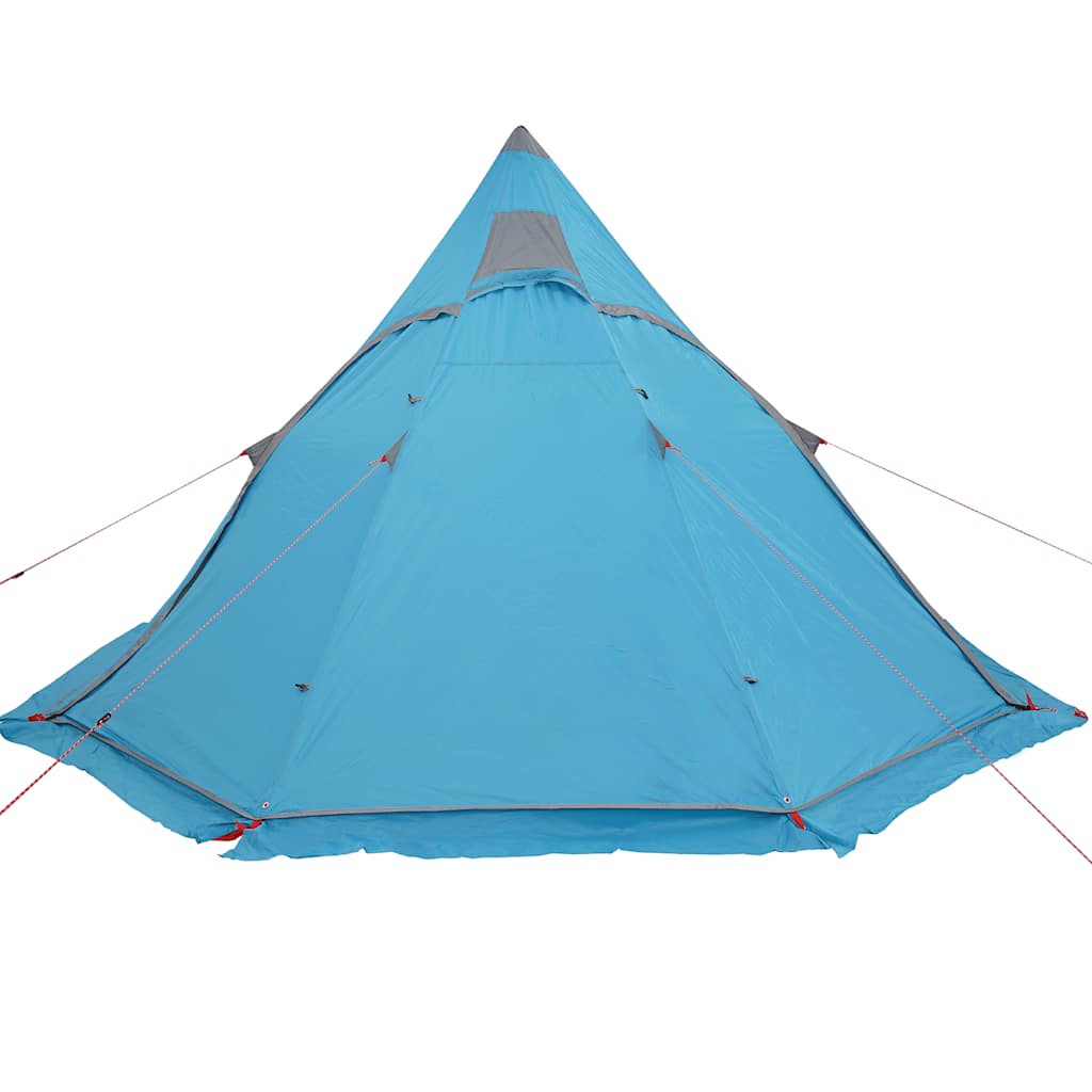 Tenda da Campeggio Tipi per 5 Persone Blu Impermeabile
