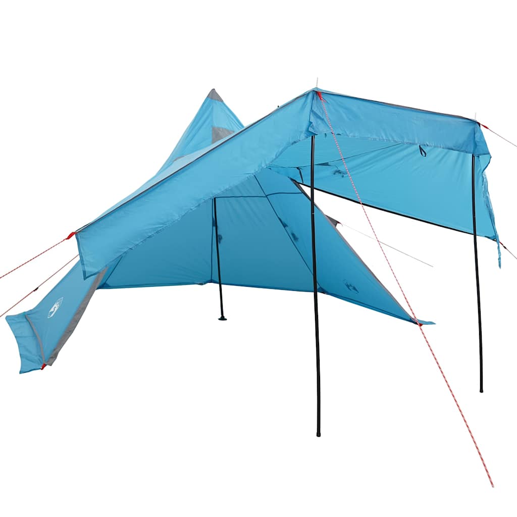 Tenda da Campeggio Tipi per 5 Persone Blu Impermeabile