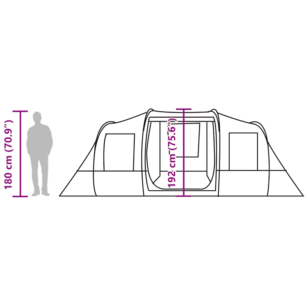 Tenda da Campeggio a Tunnel per 4 Persone Mimetico Impermeabile